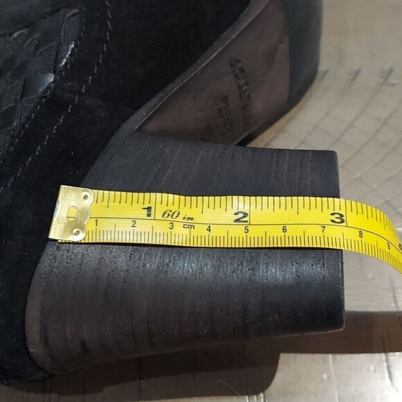 Aquatalia Frannie Black Suede Woven Ankle Booties Sz 10 - Picture 13 of 14